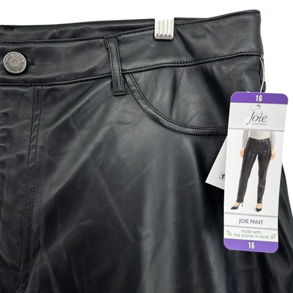 Joie Limited Edition Faux Leather Pants Black High Rise Tapered SZ 16 DEADSTOCK
